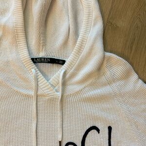 white ralph lauren hoodie sweater